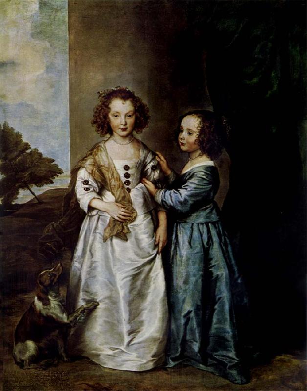 Anthony Van Dyck Portrait of Elizabeth and Philadelphia Wharton Norge oil painting art